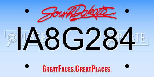 IA8G284 South Dakota License Plate