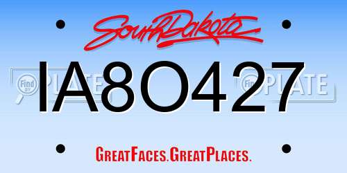 IA8O427 South Dakota License Plate