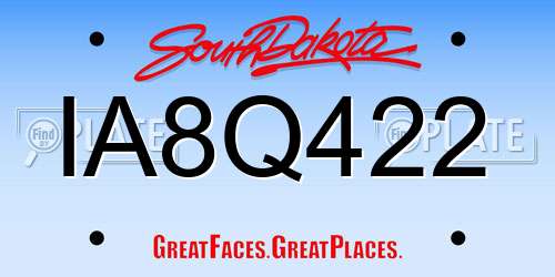 IA8Q422 South Dakota License Plate