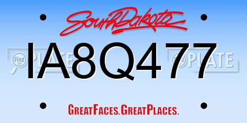 IA8Q477 South Dakota License Plate