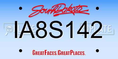IA8S142 South Dakota License Plate