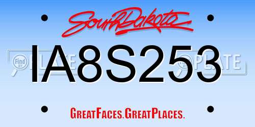 IA8S253 South Dakota License Plate