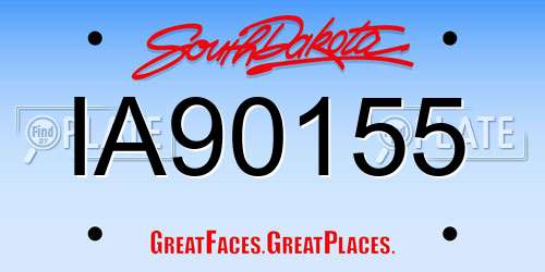 IA90155 South Dakota License Plate