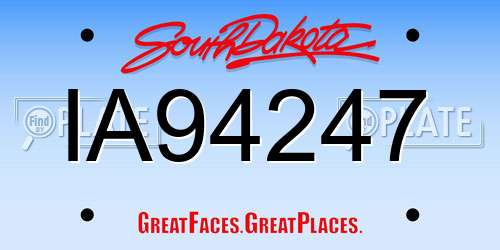 IA94247 South Dakota License Plate