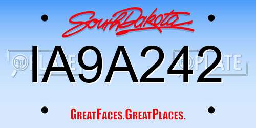 IA9A242 South Dakota License Plate