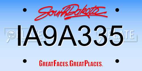 IA9A335 South Dakota License Plate