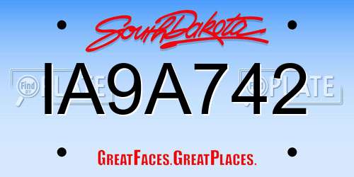 IA9A742 South Dakota License Plate