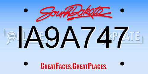 IA9A747 South Dakota License Plate