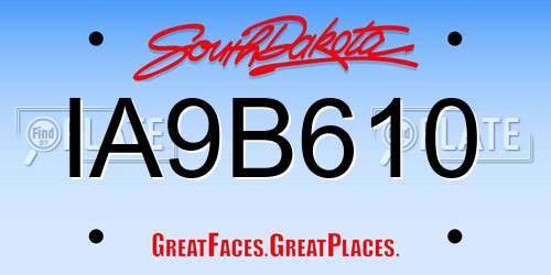 IA9B610 South Dakota License Plate