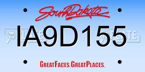 IA9D155 South Dakota License Plate