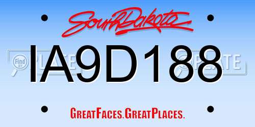 IA9D188 South Dakota License Plate