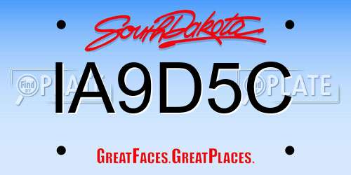 IA9D5C South Dakota License Plate