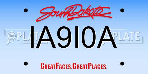 IA9I0A South Dakota License Plate