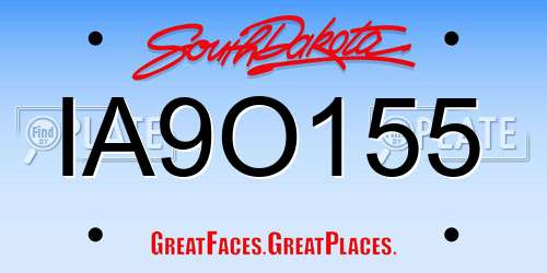 IA9O155 South Dakota License Plate