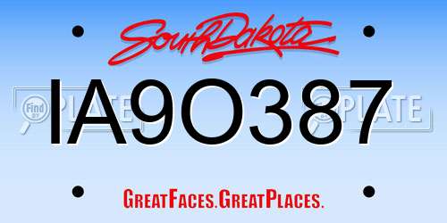 IA9O387 South Dakota License Plate