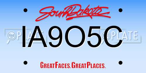 IA9O5C South Dakota License Plate