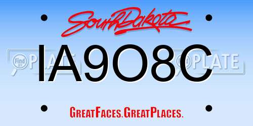 IA9O8C South Dakota License Plate