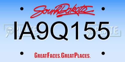 IA9Q155 South Dakota License Plate
