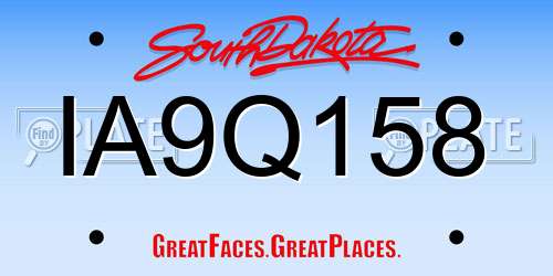 IA9Q158 South Dakota License Plate