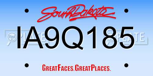 IA9Q185 South Dakota License Plate