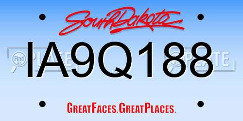 IA9Q188 South Dakota License Plate