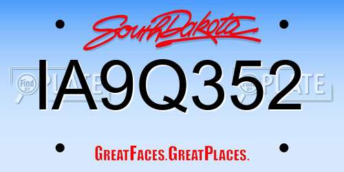 IA9Q352 South Dakota License Plate