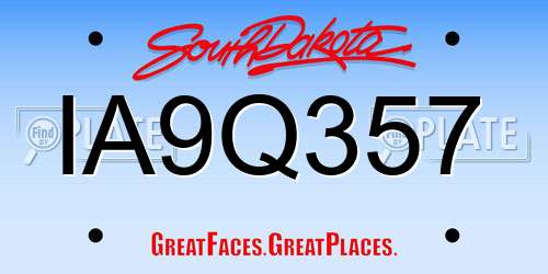 IA9Q357 South Dakota License Plate