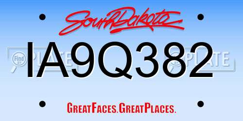 IA9Q382 South Dakota License Plate