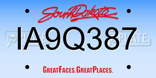 IA9Q387 South Dakota License Plate