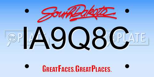 IA9Q8C South Dakota License Plate