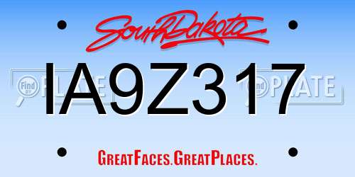 IA9Z317 South Dakota License Plate