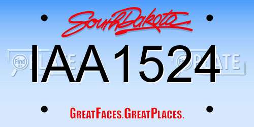 IAA1524 South Dakota License Plate