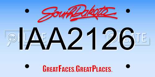 IAA2126 South Dakota License Plate