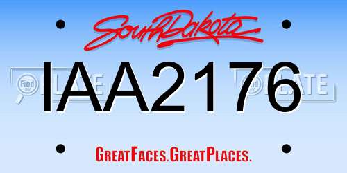 IAA2176 South Dakota License Plate