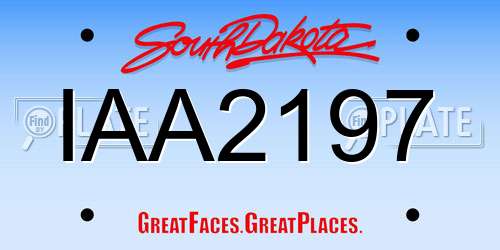 IAA2197 South Dakota License Plate