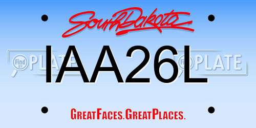 IAA26L South Dakota License Plate