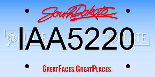 IAA5220 South Dakota License Plate