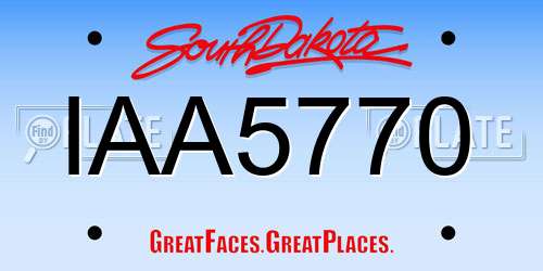 IAA5770 South Dakota License Plate