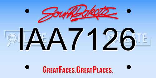 IAA7126 South Dakota License Plate