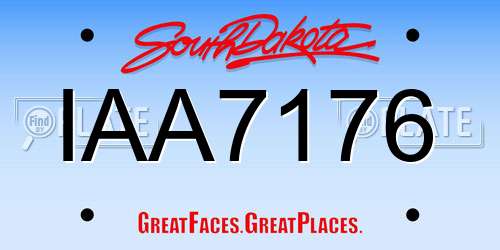 IAA7176 South Dakota License Plate
