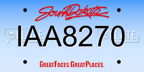 IAA8270 South Dakota License Plate