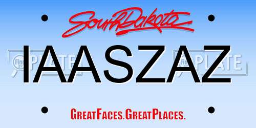 IAASZAZ South Dakota License Plate