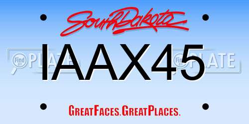 IAAX45 South Dakota License Plate