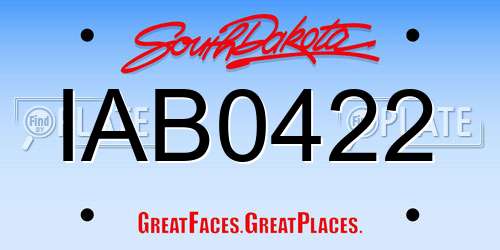 IAB0422 South Dakota License Plate