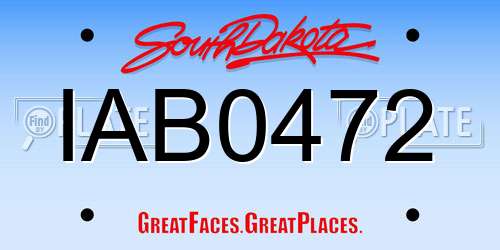 IAB0472 South Dakota License Plate