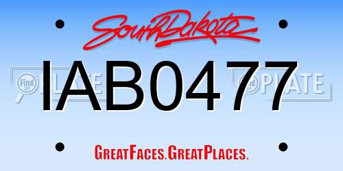 IAB0477 South Dakota License Plate