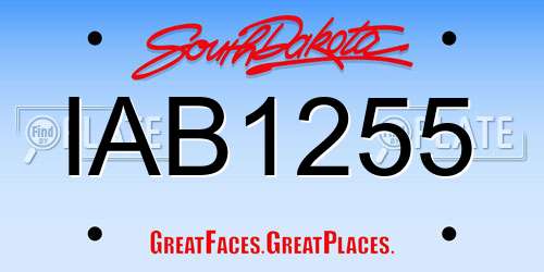 IAB1255 South Dakota License Plate