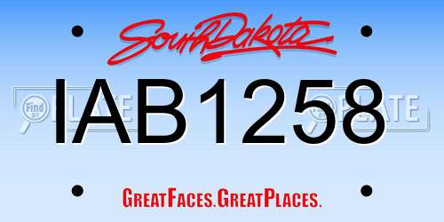 IAB1258 South Dakota License Plate