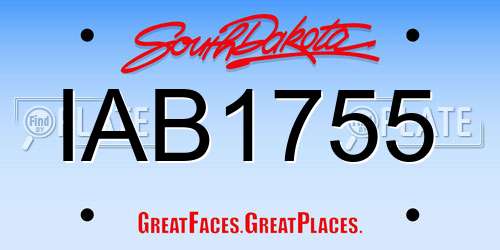 IAB1755 South Dakota License Plate