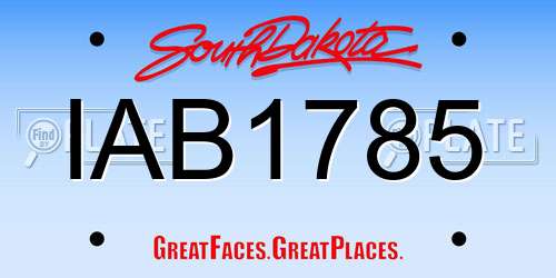 IAB1785 South Dakota License Plate